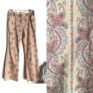 Anthropologie Bell Bottom Paisley Printed Pants 12
